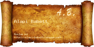 Alapi Babett névjegykártya